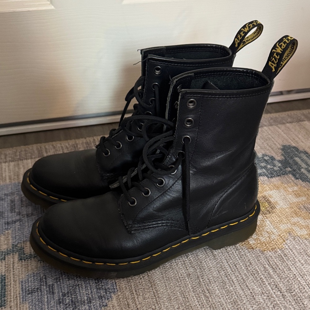 Dr. Martens Black Leather Combat Boots